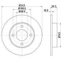 Тормозной диск HELLA PAGID 3722181 53 916 8DD 355 100-621 OOSH21X