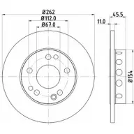 Тормозной диск HELLA PAGID 3722193 8DD 355 100-741 5210 2PRO P6GATQJ