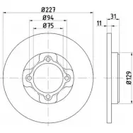 Тормозной диск HELLA PAGID 8DD 355 100-771 5 2003 RAPO9 3722196