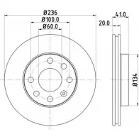 Тормозной диск HELLA PAGID 5241 3 7BQAWSM 3722200 8DD 355 100-811