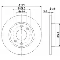 Тормозной диск HELLA PAGID 8DD 355 100-831 Peugeot 306 1 (7B, N3, N5) Седан 1.4 65 л.с. 1993 – 1994 52 505 OOJQEB