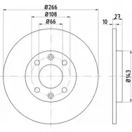 Тормозной диск HELLA PAGID Peugeot 405 2 (4B) Седан 1.6 109 л.с. 1992 – 1997 525 04 GUELU 8DD 355 100-851