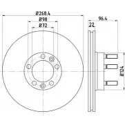 Тормозной диск HELLA PAGID 50 121 3722225 8DD 355 101-061 NYP2J