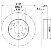 Тормозной диск HELLA PAGID 3722241 8DD 355 101-221 52804 PRO AHMEAK