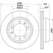 Тормозной диск HELLA PAGID 3722301 VT2VSBH 8DD 355 101-821 52 613