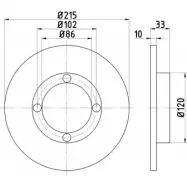 Тормозной диск HELLA PAGID 8DD 355 101-851 53 402 B35DP97 3722304