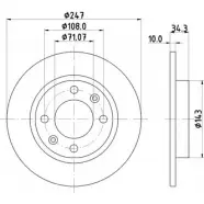 Тормозной диск HELLA PAGID C5RW48 Peugeot 405 2 (4B) Седан 1.6 109 л.с. 1992 – 1997 5250 6 8DD 355 102-061