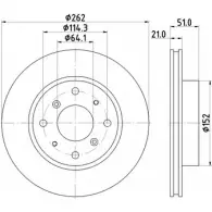 Тормозной диск HELLA PAGID U27IT 3722331 8DD 355 102-121 5291 0