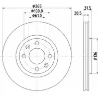 Тормозной диск HELLA PAGID 85P1W 5282 8 8DD 355 102-141 3722333