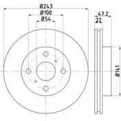 Тормозной диск HELLA PAGID SDZUM2Y 8DD 355 102-171 3722336 5361 8