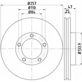 Тормозной диск HELLA PAGID M08QMKR 8DD 355 102-191 53 932 Toyota Hilux