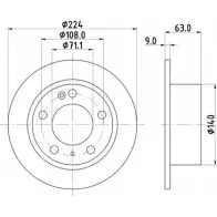 Тормозной диск HELLA PAGID 8DD 355 102-461 50 611 WE8LY4S 3722365