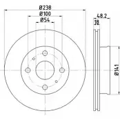 Тормозной диск HELLA PAGID 5361 9 TGTM64 8DD 355 102-611 3722380