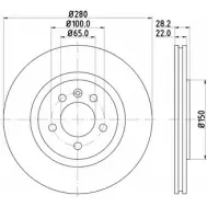 Тормозной диск HELLA PAGID 5393 7 8DD 355 102-741 3722393 LZWK3D