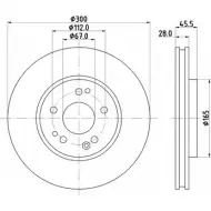 Тормозной диск HELLA PAGID Mercedes SL-Class (R129) 1 Кабриолет 3.2 320 (1263) 231 л.с. 1993 – 2001 8DD 355 102-851 52 120 AJLB9HM