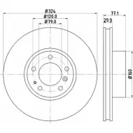 Тормозной диск HELLA PAGID Bmw 5 (E39) 4 Седан 3.5 535 i 245 л.с. 1999 – 2003 K3FUPA 8DD 355 102-871 5 0426