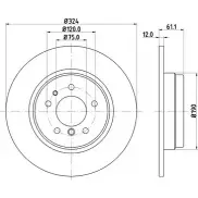 Тормозной диск HELLA PAGID A77RM Bmw 7 (E38) 3 Седан 2.8 728 i. iL 193 л.с. 1995 – 2001 504 16 8DD 355 102-881