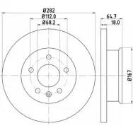 Тормозной диск HELLA PAGID 8DD 355 102-891 8QFTX5 5 3926 3722408