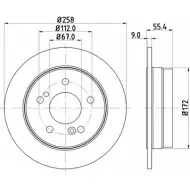 Тормозной диск HELLA PAGID 8DD 355 102-981 Mercedes C-Class (W202) 1 Седан 1.8 C 180 (2018) 122 л.с. 1993 – 2000 25M11R 521 06