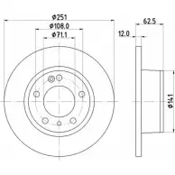 Тормозной диск HELLA PAGID 8DD 355 103-021 3722421 5 0613 3DJX9M