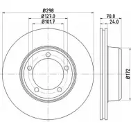 Тормозной диск HELLA PAGID 8DD 355 103-161 Land Rover Defender 52 913 NCVFQR