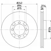 Тормозной диск HELLA PAGID 3722439 5 2017 UIXY5Y 8DD 355 103-201