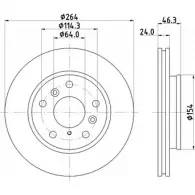 Тормозной диск HELLA PAGID DSTNP 8DD 355 103-211 5 2013 3722440