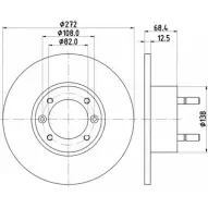 Тормозной диск HELLA PAGID 5010 5 3722443 RX6M1H 8DD 355 103-241