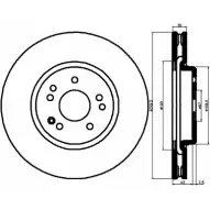 Тормозной диск HELLA PAGID YVZRK7 8DD 355 103-401 521 30 Mercedes E-Class (W210) 2 Седан 3.2 E 320 4 matic (282) 218 л.с. 1997 – 1998