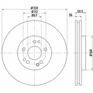 Тормозной диск HELLA PAGID Mercedes E-Class (W210) 2 Седан 3.2 E 320 4 matic (282) 218 л.с. 1997 – 1998 521 31 8DD 355 103-411 GCG3V