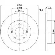 Тормозной диск HELLA PAGID 8DD 355 103-541 F787DE 3722473 52 808