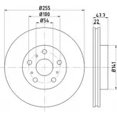 Тормозной диск HELLA PAGID 87PSGKP 8DD 355 103-581 3722477 536 23
