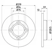 Тормозной диск HELLA PAGID 8DD 355 103-651 MBMCP 3722484 52 007