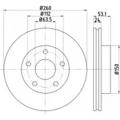 Тормозной диск HELLA PAGID 510 18 SS8HY6T 8DD 355 103-801 3722499