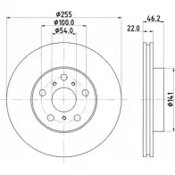 Тормозной диск HELLA PAGID 3722510 ONSM7Y 8DD 355 103-911 536 48