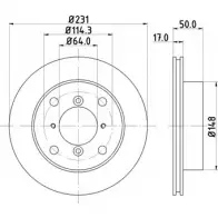 Тормозной диск HELLA PAGID 8DD 355 103-921 Suzuki Swift 53 404 ADNEB6