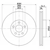 Тормозной диск HELLA PAGID 3722513 11Z7L 8DD 355 103-941 51 812