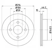 Тормозной диск HELLA PAGID 5 2333 3722517 8DD 355 103-981 FOLE0