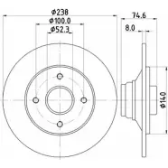 Тормозной диск HELLA PAGID 30FGW 3722521 5 2818 8DD 355 104-021