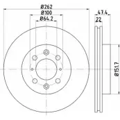 Тормозной диск HELLA PAGID 8DD 355 104-041 3722523 99HFFW 52 912