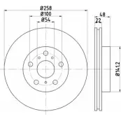 Тормозной диск HELLA PAGID 3722524 YUD1NP 8DD 355 104-051 53 627