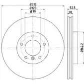 Тормозной диск HELLA PAGID 8DD 355 104-091 Bmw Z3 (E36) 1 Кабриолет 3.2 M 243 л.с. 1998 – 2000 M8U35BM 50431PR O