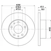 Тормозной диск HELLA PAGID MSJP5 5061 6PRO Fiat Ducato (230) 1 Автобус 2.5 TD 109 л.с. 1994 – 1998 8DD 355 104-391