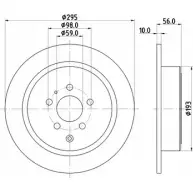 Тормозной диск HELLA PAGID N3FNXH 50 615 Peugeot 806 1 -221 Минивэн 2.0 16V 136 л.с. 2000 – 2002 8DD 355 104-461