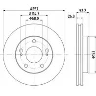 Тормозной диск HELLA PAGID 502 06 Nissan Vanette 8DD 355 104-561 KL3T2NO