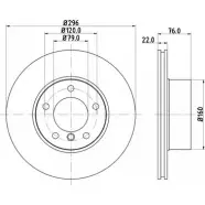 Тормозной диск HELLA PAGID 8DD 355 104-581 BIS270 5 0439 Bmw