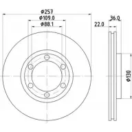 Тормозной диск HELLA PAGID 5 2418 V9G7I7X 8DD 355 104-711 3722590