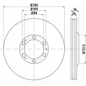 Тормозной диск HELLA PAGID Opel Frontera (B) 2 Кроссовер 3.2 i (6B1VF) 205 л.с. 1998 – 2025 8DD 355 104-721 502 07 XR7Q1RY