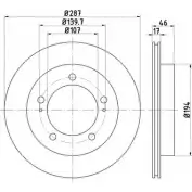 Тормозной диск HELLA PAGID Suzuki Jimny 50 211 MZ6K2U 8DD 355 104-771