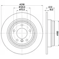 Тормозной диск HELLA PAGID WR0TAP 8DD 355 104-791 5 0440 Bmw 5 (E39) 4 Седан 2.0 520 d 136 л.с. 2000 – 2003